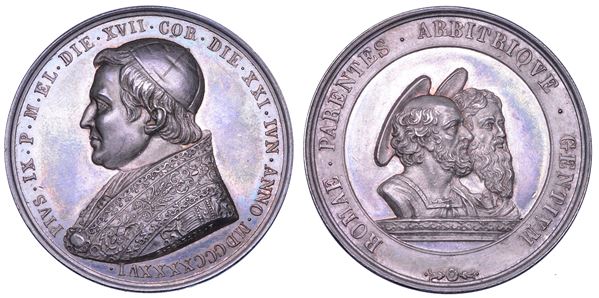 STATO PONTIFICIO. PIO IX (Giovanni Maria Mastai Ferretti), 1846-1878. Medaglia annuale in argento 1846/A. I. Elezione al Pontificato.