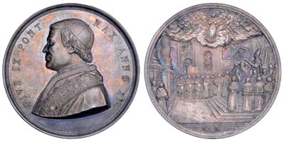PIO IX, Medaglia annuale in argento (1856) - Proclamazione del dogma dell'Immacolata Concezione