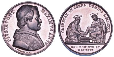 Giuseppe Girometti, Medaglia in argento commemorativa di Pio IX, 1850