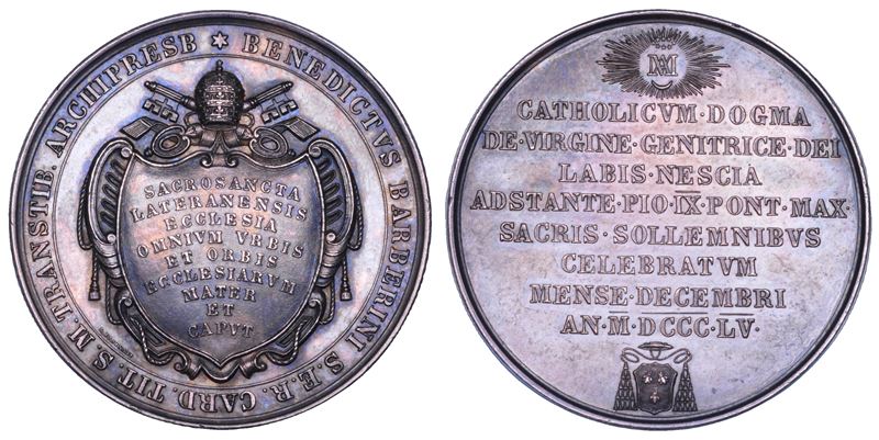 STATO PONTIFICIO. PIO IX (Giovanni Maria Mastai Ferretti), 1846-1878. Medaglia in argento 1855/(A.X). Funzioni in San Giovanni In Laterano.  - Auction Numismatics - Cambi Casa d'Aste