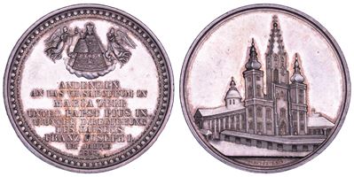 Pio IX, Medaglia commemorativa del VII centenario di Mariazell, 1857, argento