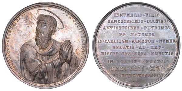 STATO PONTIFICIO. GREGORIO XVI (Bartolomeo Alberto Cappellari), 1831-1846. Medaglia in argento 1834/A. IV. Visita del Pontefice all'Ospizio Apostolico del San Michele a Roma.