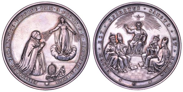 STATO PONTIFICIO. PIO IX (Giovanni Maria Mastai Ferretti), 1846-1878. Medaglia in argento 1869/(A.XXIV). 20° Concilio Ecumenico.