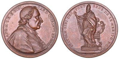 Angelo Maria Quirini, Medaglia commemorativa per la statua di Benedetto XIII