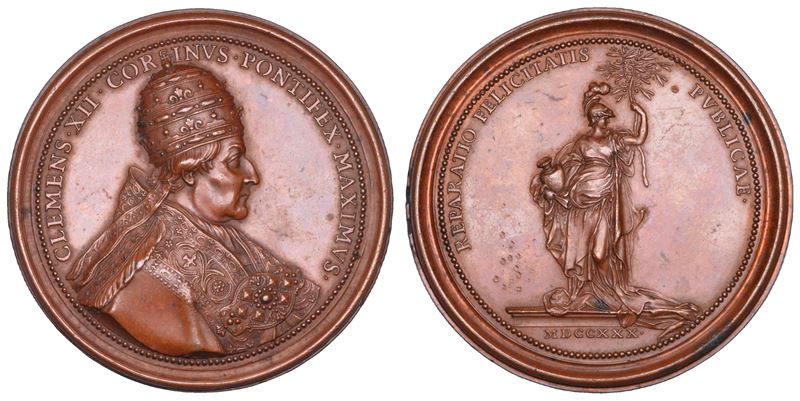 STATO PONTIFICIO. CLEMENTE XII (Lorenzo Corsini), 1730-1740. Medaglia in bronzo 1730 (A. I.). Elezione al Pontificato.  - Asta Numismatica - Cambi Casa d'Aste