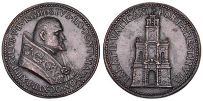 Camillo Borghese, Medaglia in bronzo commemorativa della Porta Vaticana (1617)