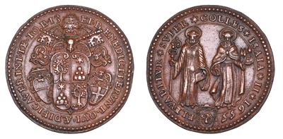 Alessandro VII (Fabio Chigi), Medaglia in bronzo commemorativa della fondazione del monastero dei...