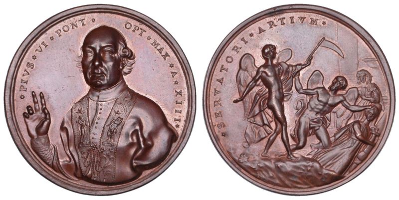 STATO PONTIFICIO. PIO VI (Giannangelo Braschi), 1775-1799. Medaglia in bronzo (1787)/A.XIII.  - Auction Numismatics - Cambi Casa d'Aste