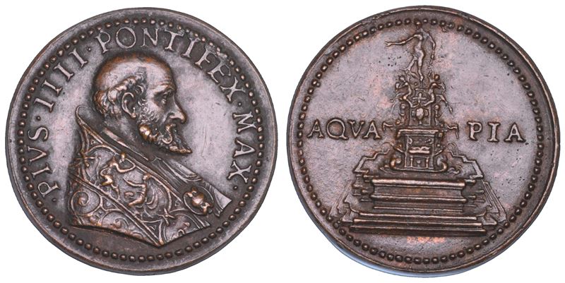 STATO PONTIFICIO. PIO IV (Gian Angelo Medici), 1559-1565. Medaglia in bronzo (1563). Realizzazione della fontana del Nettuno a Bologna.  - Asta Numismatica - Cambi Casa d'Aste