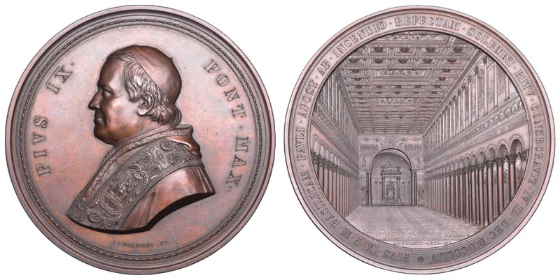 STATO PONTIFICIO. PIO IX (Giovanni Maria Mastai Ferretti), 1846-1878. Medaglia in bronzo 1854. Ri...