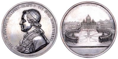 PIO IX, Medaglia commemorativa in bronzo argentato, Amnistia del 16 Luglio 1846