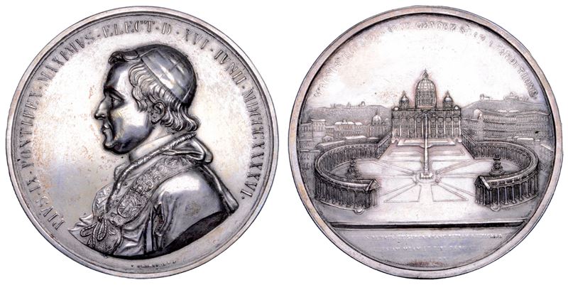 STATO PONTIFICIO. PIO IX (Giovanni Maria Mastai Ferretti), 1846-1878. Medaglia di massimo modulo in bronzo argentato 1846. Amnistia del 16 Luglio 1846.  - Asta Numismatica - Cambi Casa d'Aste