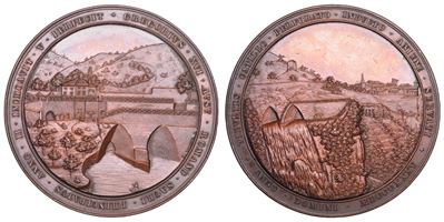 Gregoriano XVI, Medaglia commemorativa per il completamento delle gallerie dell'Aniene a Tivoli, ...