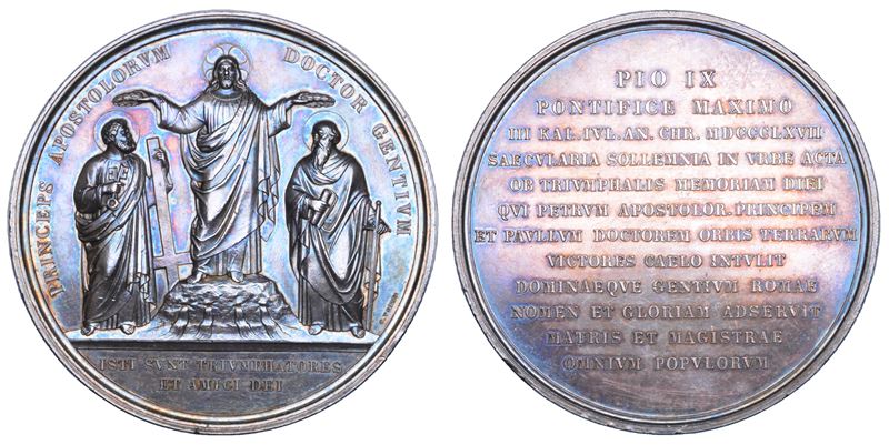STATO PONTIFICIO. PIO IX (Giovanni Maria Mastai Ferretti), 1846-1878. Medaglia in argento 1867.  - Auction Numismatics - Cambi Casa d'Aste