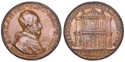 Gaspare Morone Mola, Medaglia commemorativa di Alessandro VII - Fondazione della chiesa di San To...