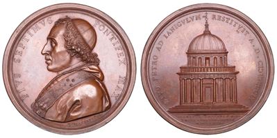 Pio VII (Barnaba Chiaramonti), Medaglia in bronzo, 1807