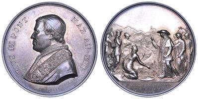 PIO IX, Medaglia annuale in argento 1858, Viaggio nelle Province del 1857