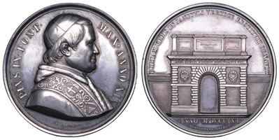 Medaglia annuale in argento, Stato Pontificio, Pio IX (Giovanni Maria Mastai Ferretti), 1859, Nuo...