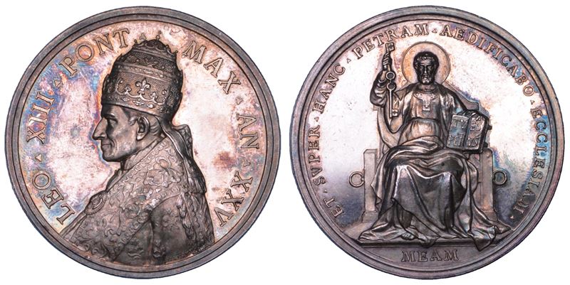 ROMA. LEONE XIII (Vincenzo Gioacchino Luigi Pecci), 1878-1903. Medaglia annuale in argento 1902/ A. XXV. Anniversario del venticinquesimo anno di pontificato.  - Asta Numismatica - Cambi Casa d'Aste