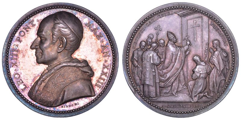 ROMA. LEONE XIII (Vincenzo Gioacchino Luigi Pecci), 1878-1903. Medaglia annuale in argento  1900/A.XXIII. Anno Santo.  - Asta Numismatica - Cambi Casa d'Aste