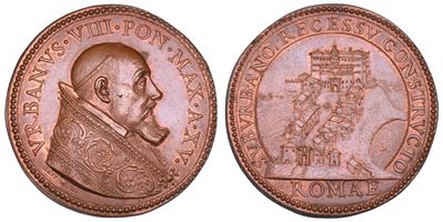 Maffeo Barberini, Medaglia annuale in bronzo commemorativa della costruzione della villa pontific...