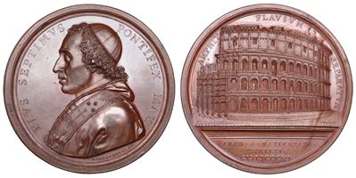 Pio VII (Barnaba Chiaramonti), Medaglia in bronzo 1807