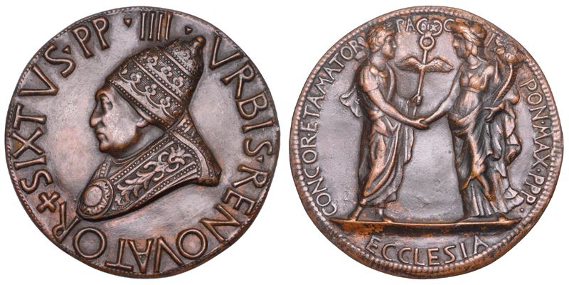 STATO PONTIFICIO. SISTO IV (Francesco Della Rovere), 1471-1484. Medaglia in bronzo 1484.  - Asta Numismatica - Cambi Casa d'Aste