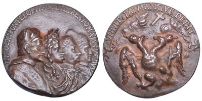 Innocenzo XI, Medaglia in bronzo dell'alleanza quadripartita contro i turchi (1684)
