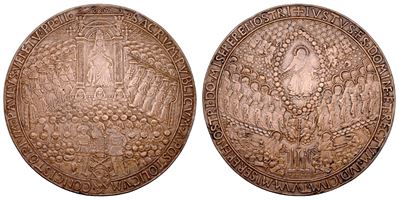 Pietro Barbo (Paolo II), Medaglia in bronzo per la scomunica di Giorgio Podebrady, 1466