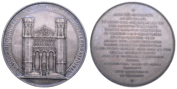 ROMA. LEONE XIII (Vincenzo Gioacchino Luigi Pecci), 1878-1903. Medaglia in argento 1896. Consacrazione della basilica di Notre Dame de Fourvière a Lione.