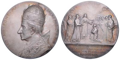 Leone XIII (Vincenzo Gioacchino Luigi Pecci), Medaglia in argento, Venticinquesimo anniversario d...