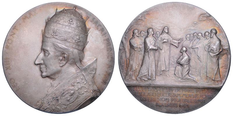 ROMA. LEONE XIII (Vincenzo Gioacchino Luigi Pecci), 1878-1903. Medaglia in argento 1903. Venticinquesimo anniversario di Pontificato.  - Asta Numismatica - Cambi Casa d'Aste