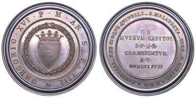 Gregorio XVI, Medaglia in argento, 1839