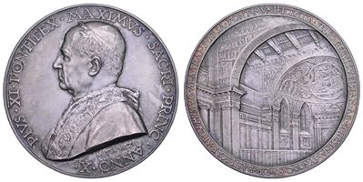PIO XI, Medaglia in argento commemorativa dei restauri dei mosaici di Santa Maria Maggiore, 1931