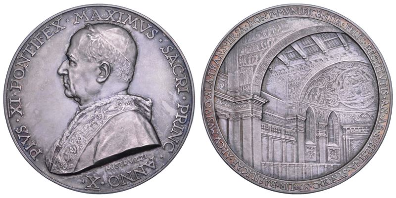 VATICANO. PIO XI (Achille Ratti), 1922-1939. Medaglia in argento 1931. Restauri dei mosaici di Santa Maria Maggiore.  - Auction Numismatics - Cambi Casa d'Aste