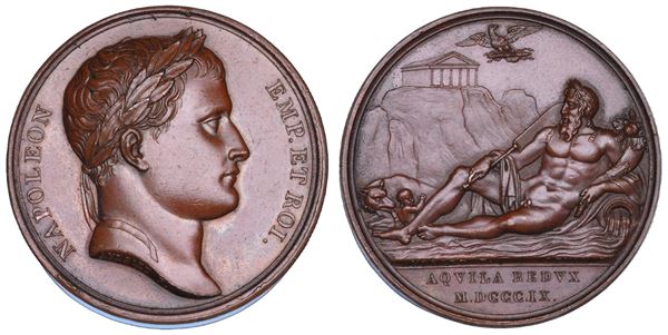 NAPOLEONE I, 1804-1815. Medaglia in bronzo  1809. Roma riunita alla Francia.