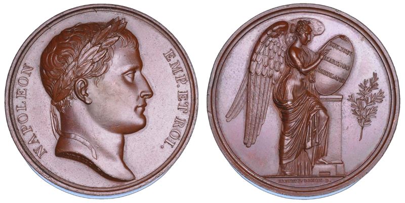 NAPOLEONE I, 1804-1815. Medaglia in bronzo 1806. Battaglia di Friedland e anniversario di Marengo.  - Asta Numismatica - Cambi Casa d'Aste