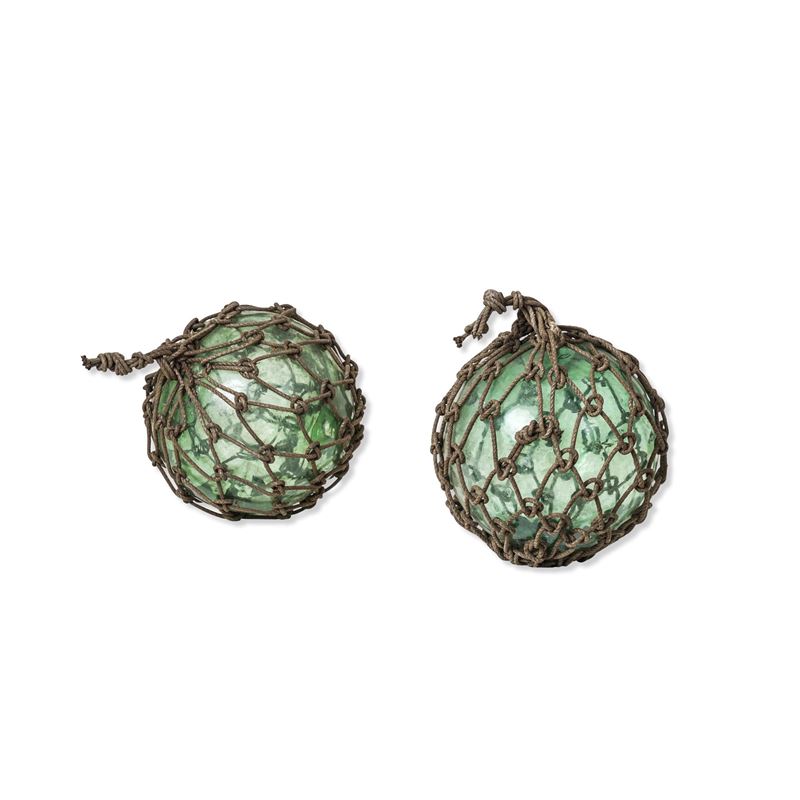 Due galleggianti da pesca in vetro e corda  - Auction Scientific Instruments and Maritime Art - Cambi Casa d'Aste