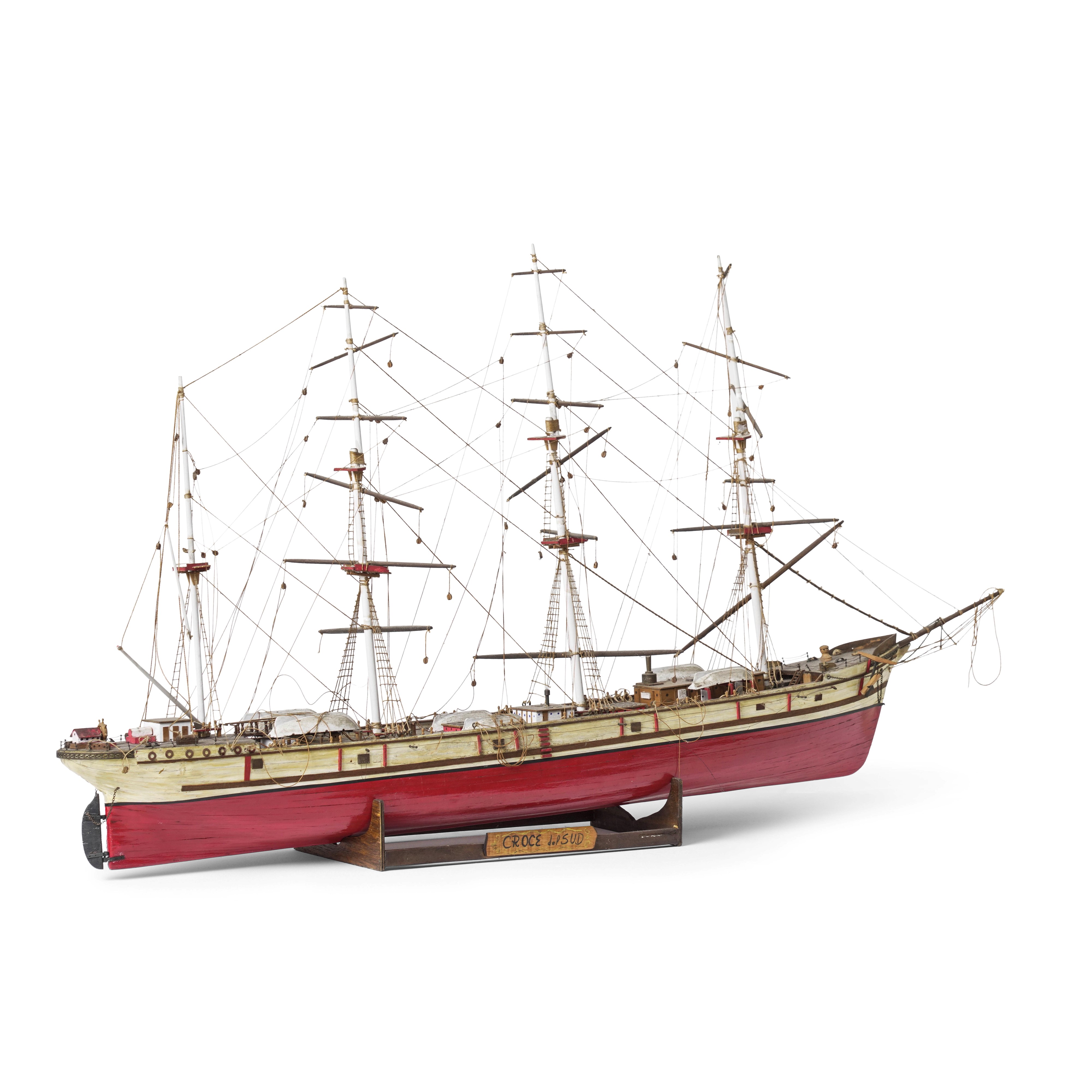Modello di nave a palo, inizio XX secolo, legno e metallo