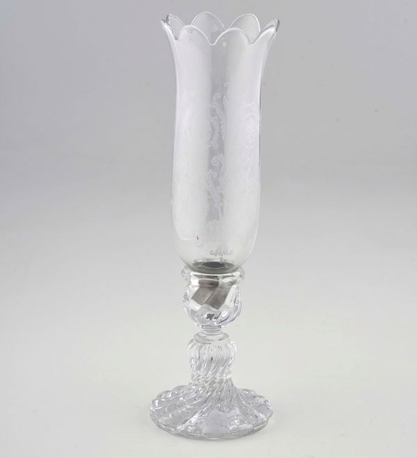 Candeliere “Bambou Tors”.  Francia, Manifattura Baccarat, XX secolo. 