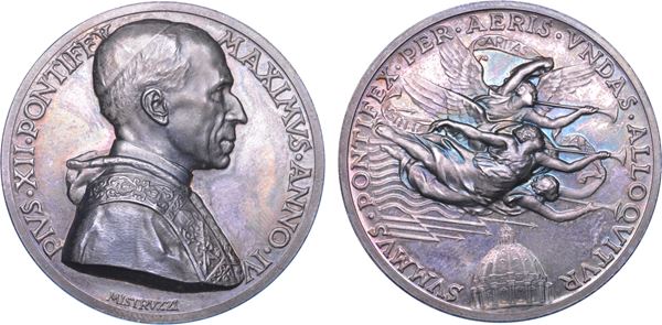 CITTA' DEL VATICANO. Pio XII, 1939-1958. Medaglia annuale in argento 1941 A. IV. Radiomessaggi di esortazione alla pace