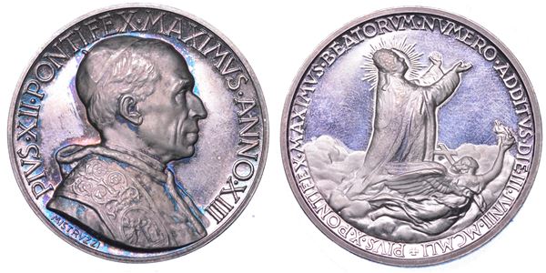 CITTA' DEL VATICANO. Pio XII, 1939-1958. Medaglia annuale in argento 1951 A. XIII. Beatificazione di Pio X.
