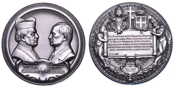 REPUBBLICA ITALIANA. Medaglia commemorativa in argento celebrativa dell'aggiornamento dei patti Lateranensi, 1984.