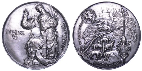 CITTA' DEL VATICANO. PAOLO VI, 1963-1978.  Medaglia straordinaria in argento 1981. Elezione del Pontefice del 1963.