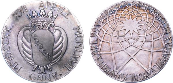 CITTA' DEL VATICANO. Paolo VI, 1963-1978. Medaglia straordinaria in argento 1964. Per la visita del Papa in Campidoglio.