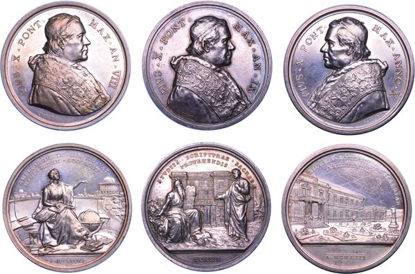 ROMA. PIO X, 1903-1914. Lotto di tre medaglie.