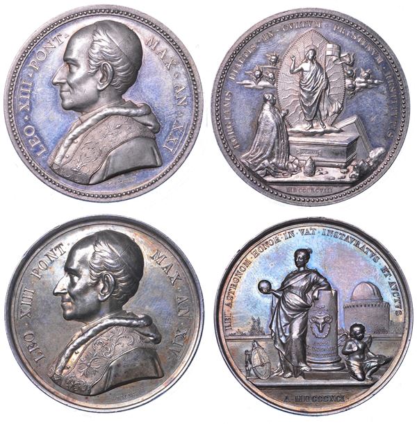 STATO PONTIFICIO. LEONE XIII, 1878-1903. Lotto di due medaglie.