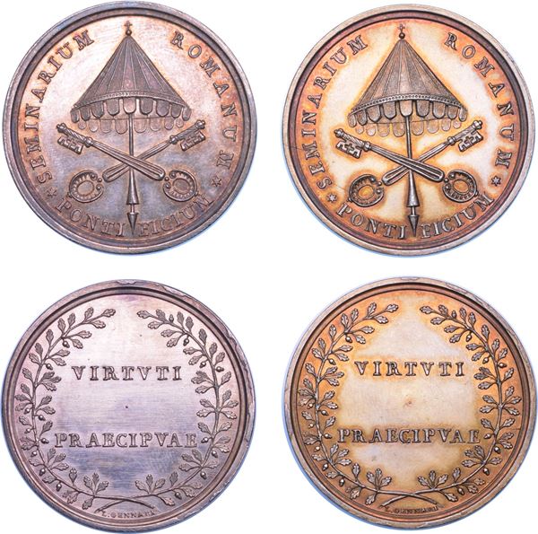 STATO PONTIFICIO. PIO VII, 1800-1823. Medaglia straordinaria 1805. Lotto di due esemplari.