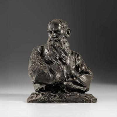 Busto di Lev Tolstoj in bronzo patinato