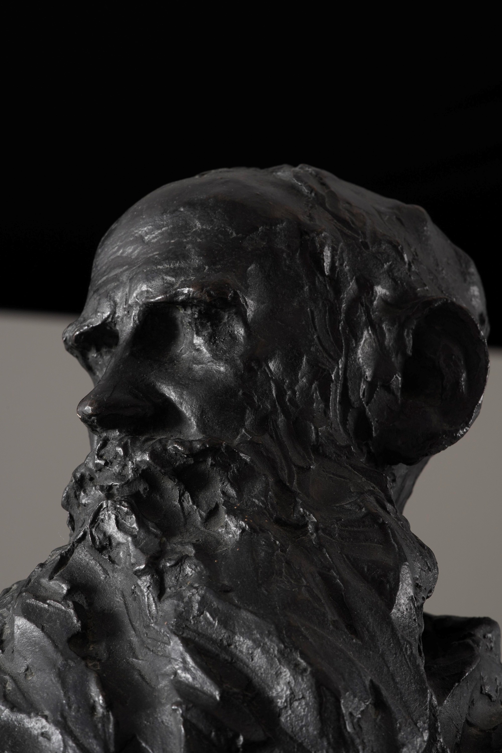 Paolo Troubetzkoy - Busto di Lev Tolstoj in bronzo patinato